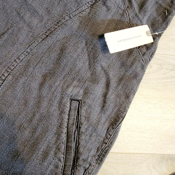 Anthropologie Pilcro Linen Jumpsuit sz Large & Med Color Onyx Grey - Picture 7 of 10